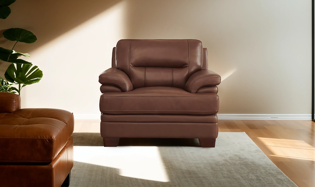 Luxor Leather Chair With Cushion Arms