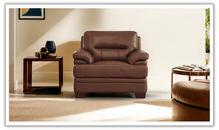 Luxor Leather Chair With Cushion Arms