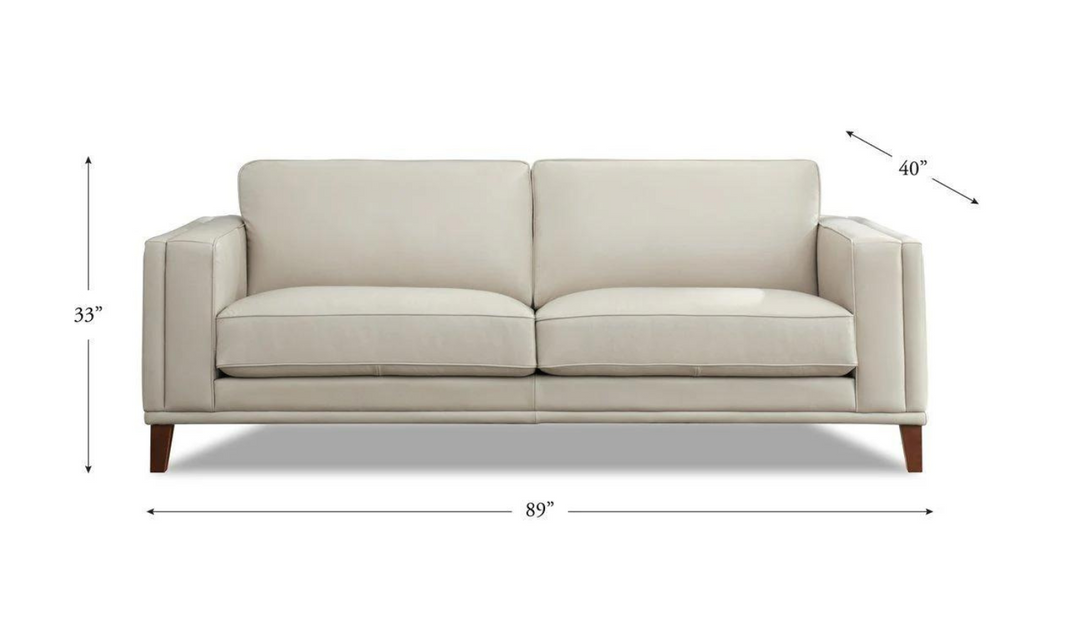 Lyon 2-Seater Leather Sofa In White-Jennifer Furniture