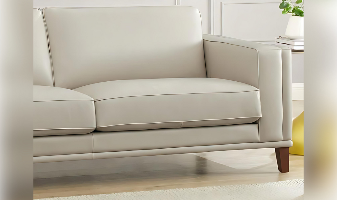 Lyon 2-Seater Leather Loveseat In White-Jennifer Furniture