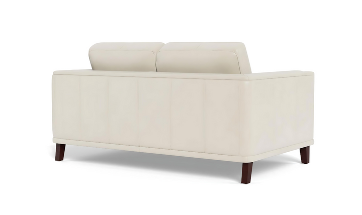 Lyon 2-Seater Leather Loveseat In White-Jennifer Furniture