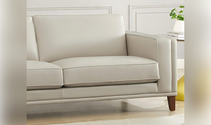 Lyon 2-Seater Leather Sofa In White-Jennifer Furniture