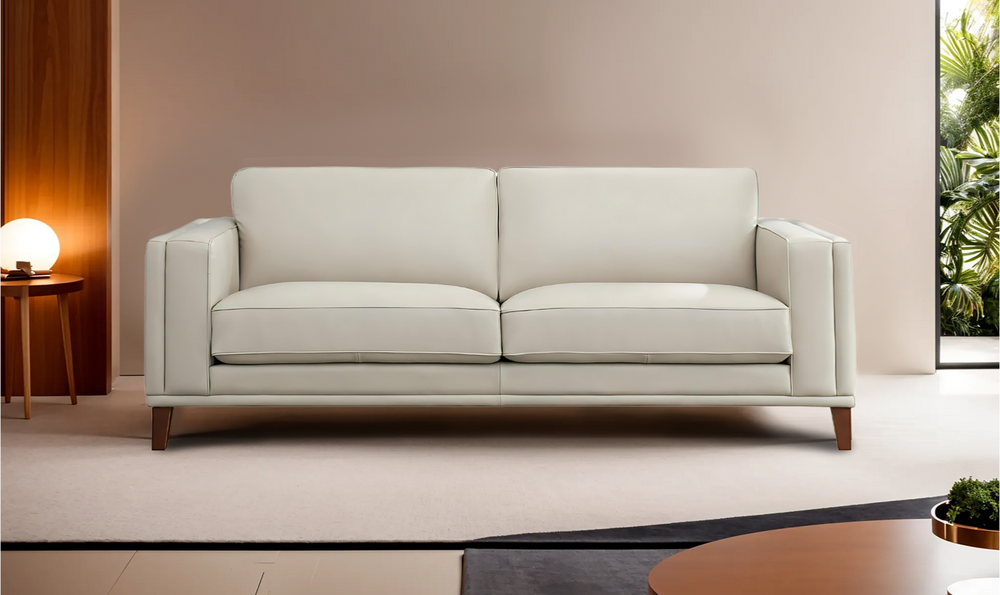 Lyon 2-Seater Leather Sofa In White-Jennifer Furniture