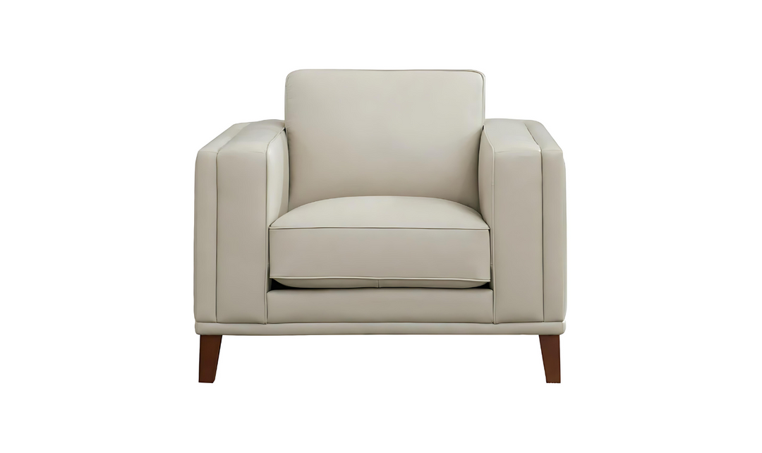 Lyon Leather Chair In White-Jennifer Furniture