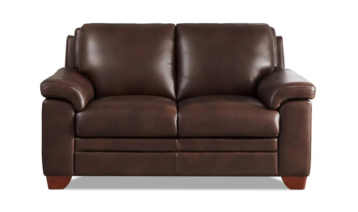 Magnum 2-Seater Leather Loveseat With Wooden Legs-Jennifer Furniture