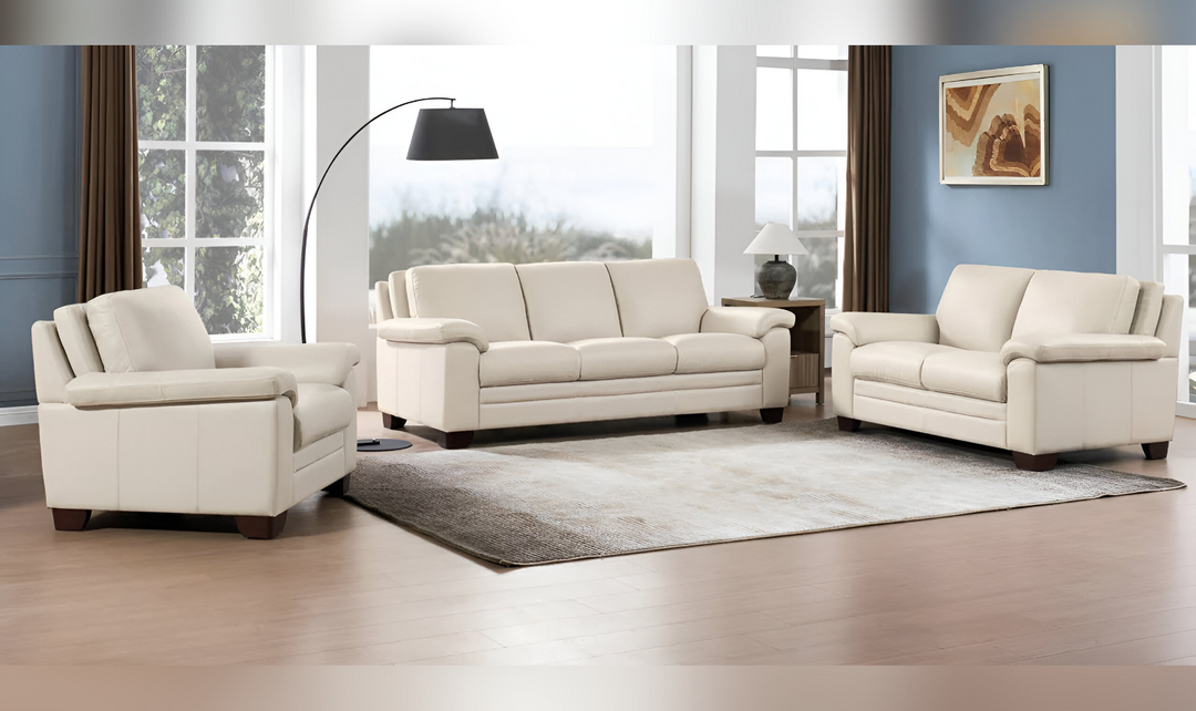 Magnum 2-Seater Leather Loveseat With Wooden Legs-Jennifer Furniture