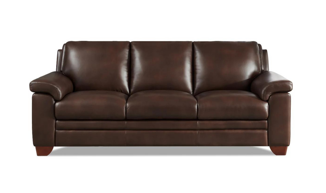 Magnum 3-Seater Leather Sofa With Wooden Legs-Jennifer Furniture