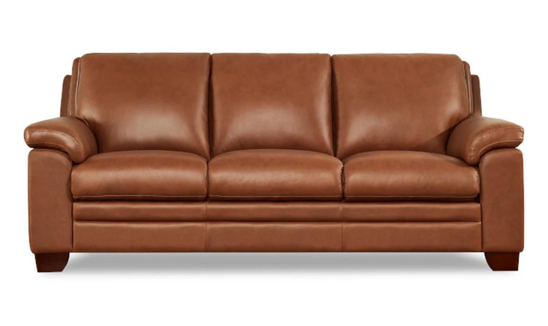 Magnum 3-Seater Leather Sofa With Wooden Legs-Jennifer Furniture