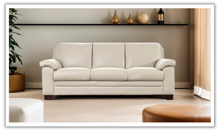 Magnum 3-Seater Leather Sofa With Wooden Legs-Jennifer Furniture