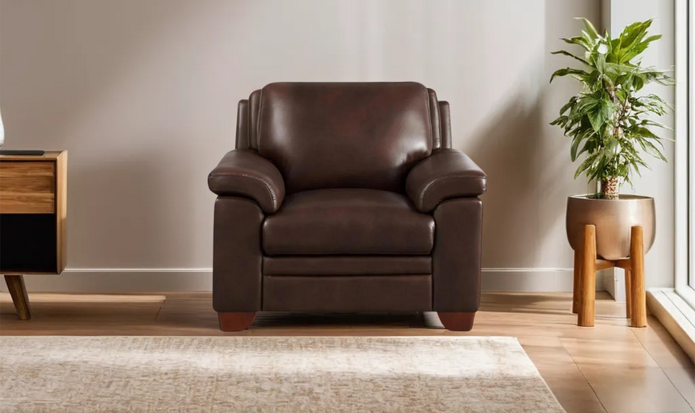 Magnum Leather Chair With Wooden Legs-Jennifer Furniture