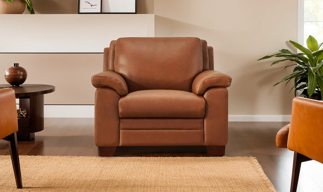 Magnum Leather Chair With Wooden Legs-Jennifer Furniture