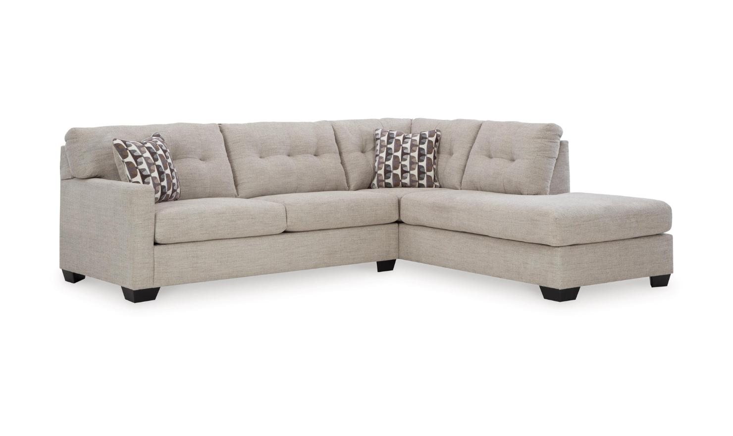 Modern Heritage Mahoney 2-Piece Full Sleeper Sectional with Chaise In Fabric