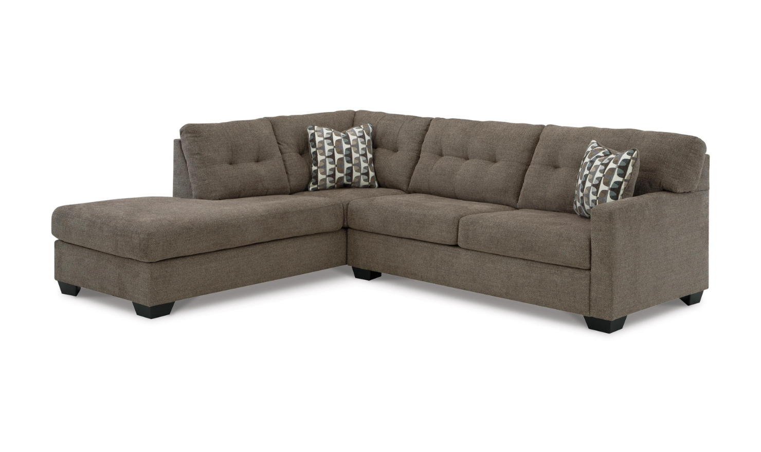 Modern Heritage Mahoney 2-Piece Full Sleeper Sectional with Chaise In Fabric