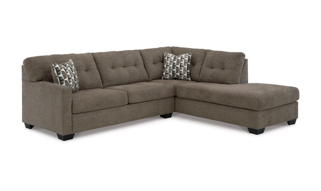 Modern Heritage Mahoney 2-Piece Full Sleeper Sectional with Chaise In Fabric