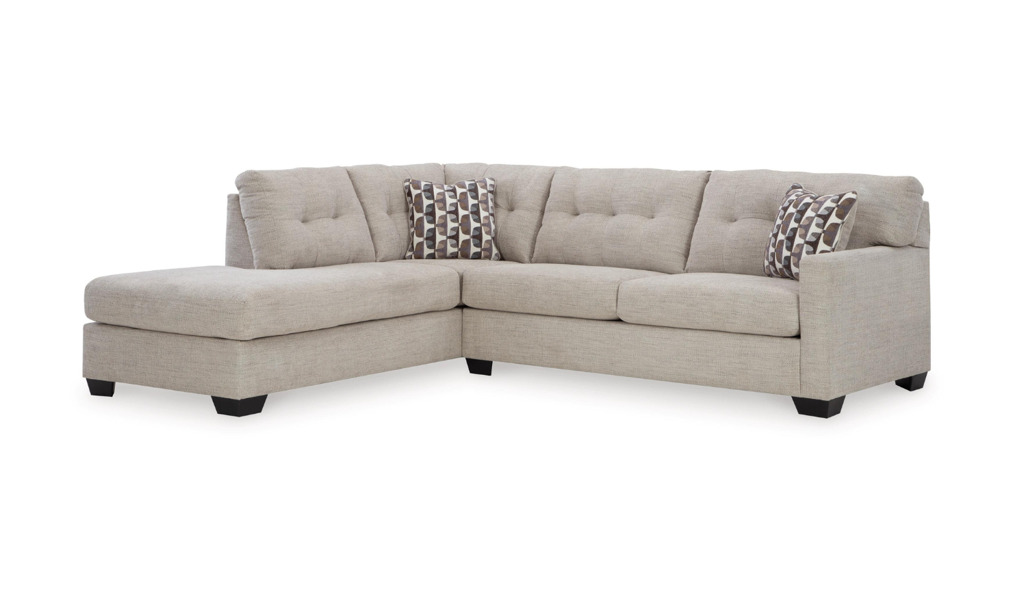 Modern Heritage Mahoney 2-Piece Full Sleeper Sectional with Chaise In Fabric