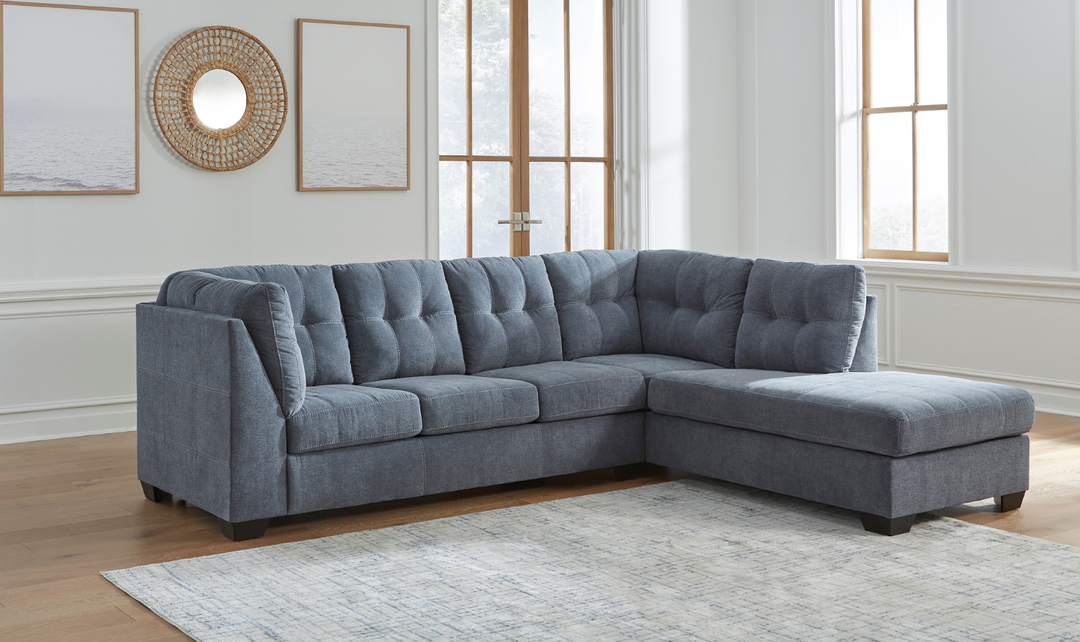 Marleton 2-Piece Full Sleeper Sectional with Chaise in Fabric