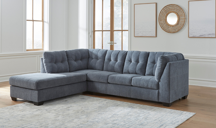 Modern Heritage Marleton 2-Piece Fabric Full Sleeper Sectional with Chaise