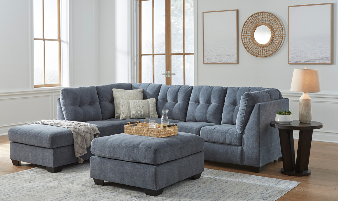 Marleton 2-Piece Full Sleeper Sectional with Chaise in Fabric