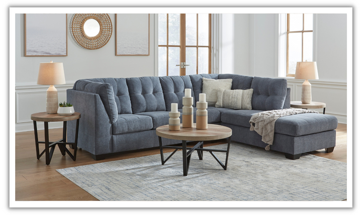 Modern Heritage Marleton 2-Piece Fabric Full Sleeper Sectional with Chaise