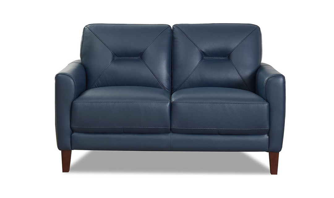 Mavis 2-Seater Leather Loveseat With Track Arms-Jennifer Furniture