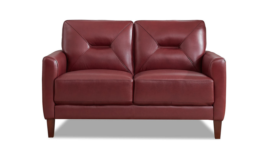 Mavis 2-Seater Leather Loveseat With Track Arms-Jennifer Furniture