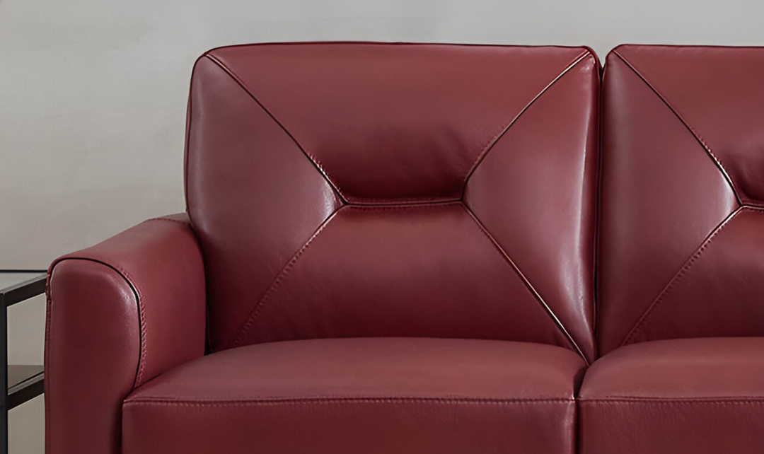 Mavis 2-Seater Leather Loveseat With Track Arms-Jennifer Furniture