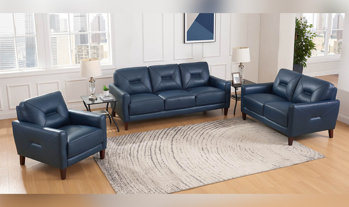 Mavis 2-Seater Leather Loveseat With Track Arms-Jennifer Furniture