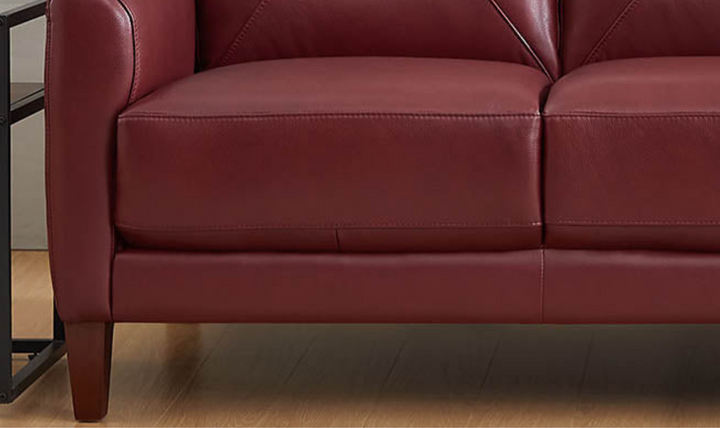 Mavis 3-Seater Leather Sofa With Track Arms