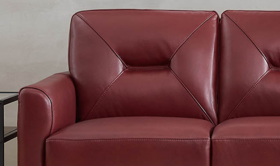 Mavis 3-Seater Leather Sofa With Track Arms