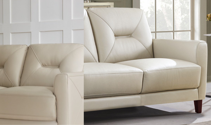 Mavis 3-Seater Leather Sofa With Track Arms