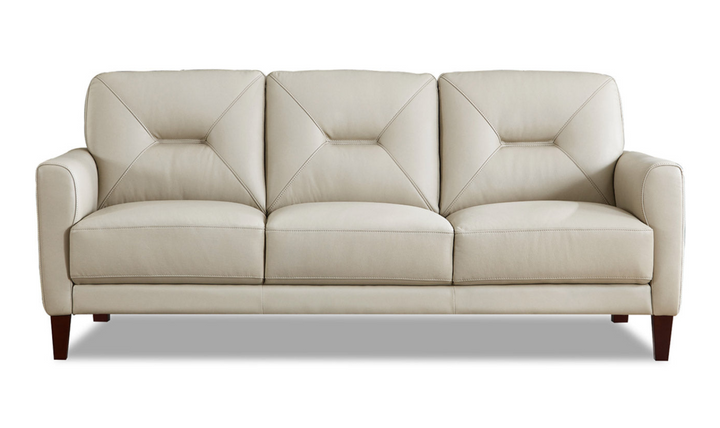 Mavis 3-Seater Leather Sofa With Track Arms