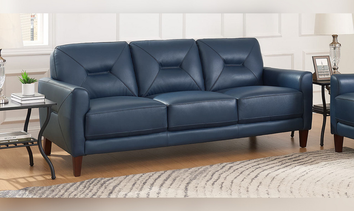 Mavis 3-Seater Leather Sofa With Track Arms