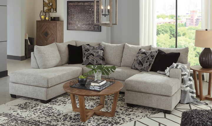 Megginson U-shaped Fabric Sectional with Chaise-Jennifer Furniture