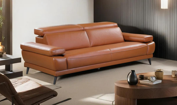 Mercer Leather Loveseat With Motion Headrest