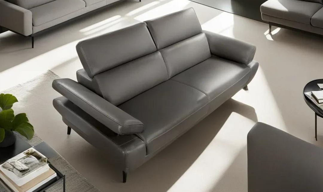 Mercer Leather Loveseat With Motion Headrest