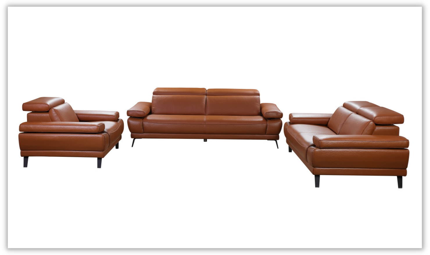 Mercer Leather Living Room Set with Motion Headrest