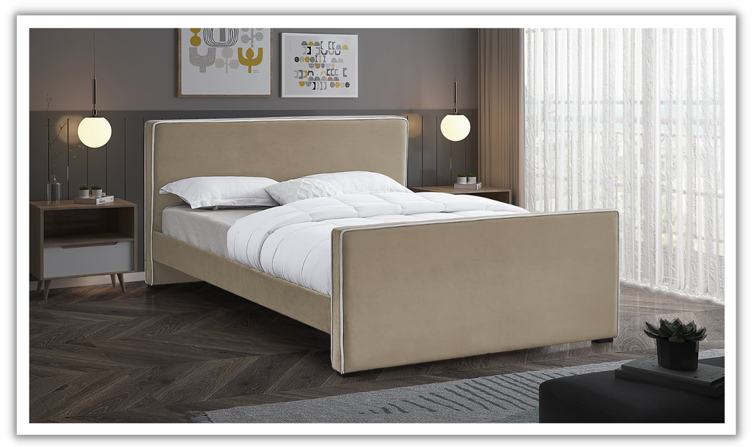 Meridian Furniture Dillard Velvet Upholstered Panel Bed-jennifer furniture