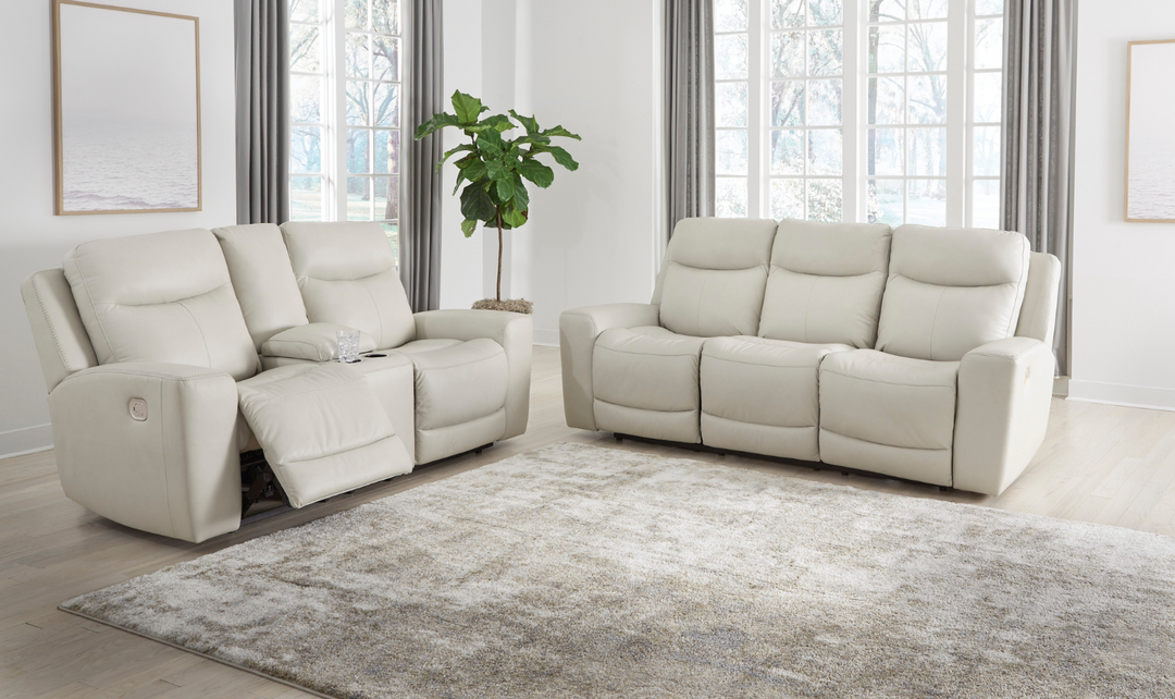 Mindanao Leather Power Recliner Living Room Set