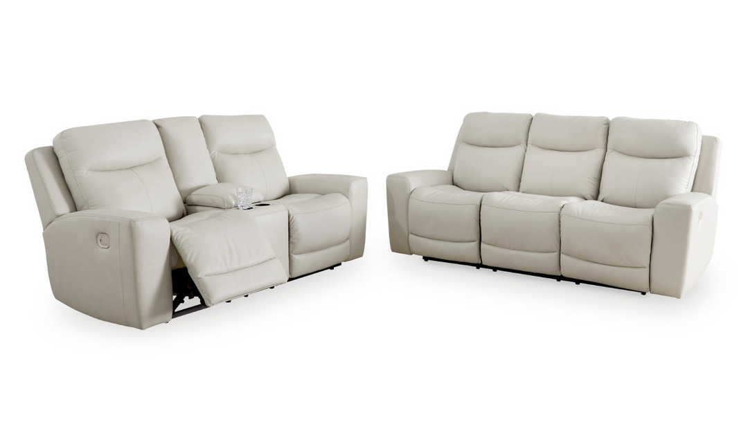 Modern Heritage Mindanao Leather Power Recliner Living Room Set