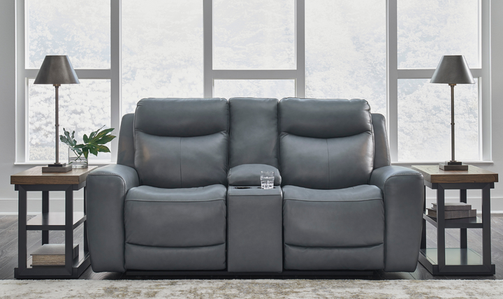 Modern Heritage Mindanao Leather Power Recliner Living Room Set