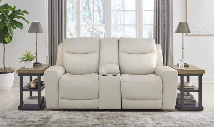 Mindanao Leather Power Recliner Living Room Set