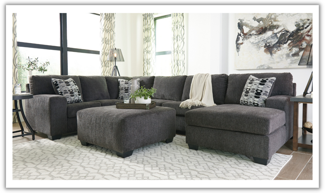 Modern Heritage Ballinasloe 3-Piece Sectional with Ottoman-Jennifer Furniture