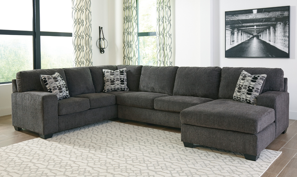 Modern Heritage Ballinasloe Fabric 3-Pieces U-Shaped Sectional Sofa-Jennifer Furniture