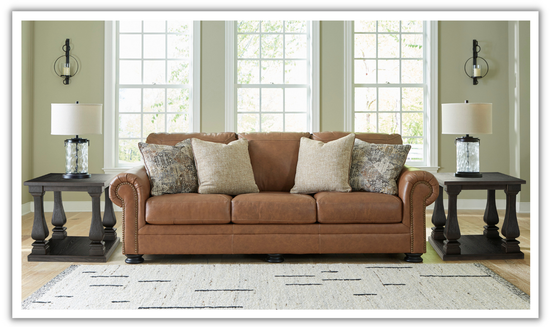 Modern Heritage Carianna 3 Seater Queen Sofa Sleeper With Top Grain Leather-jennifer furniture