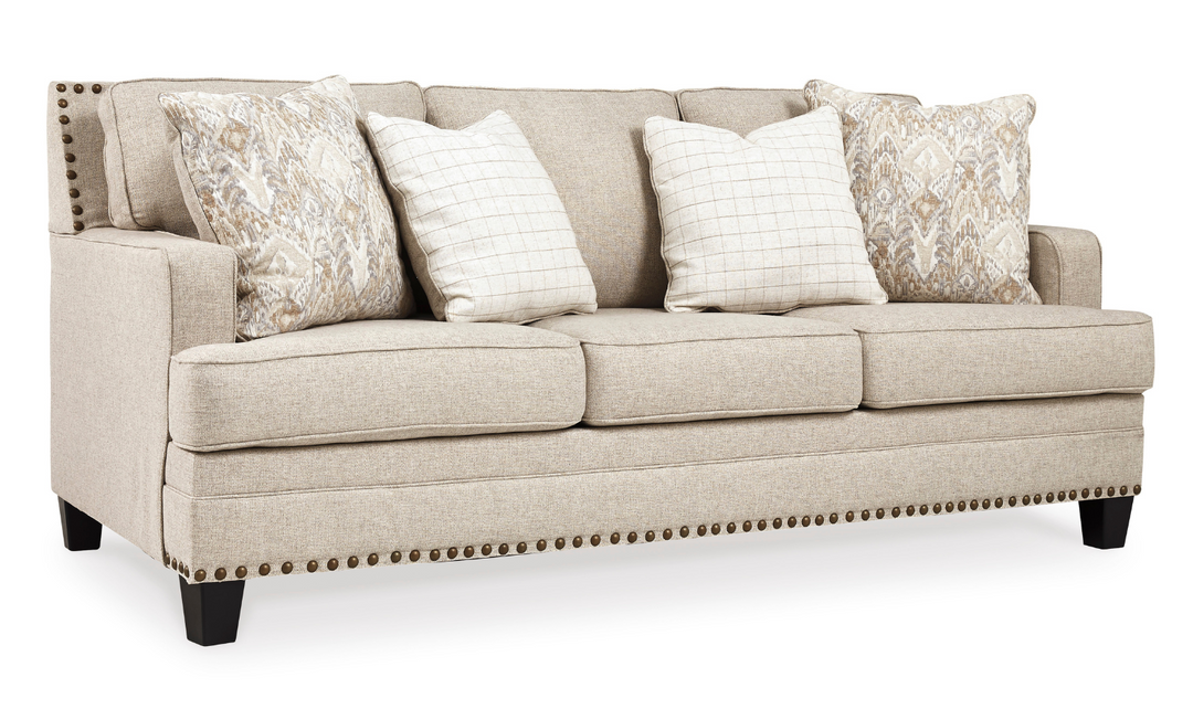 Modern Heritage Claredon 3-Seater Standard Fabric Sofa in Linen