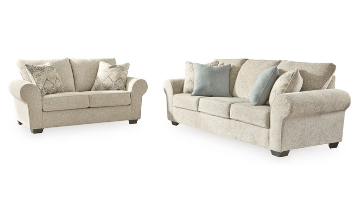 Ashley  Haisley 2-Piece Rolled Arms Living Room Set in Beige (Sofa + Loveseat)