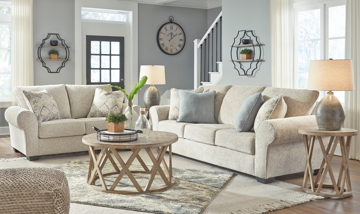 Ashley  Haisley 2-Piece Rolled Arms Living Room Set in Beige (Sofa + Loveseat)