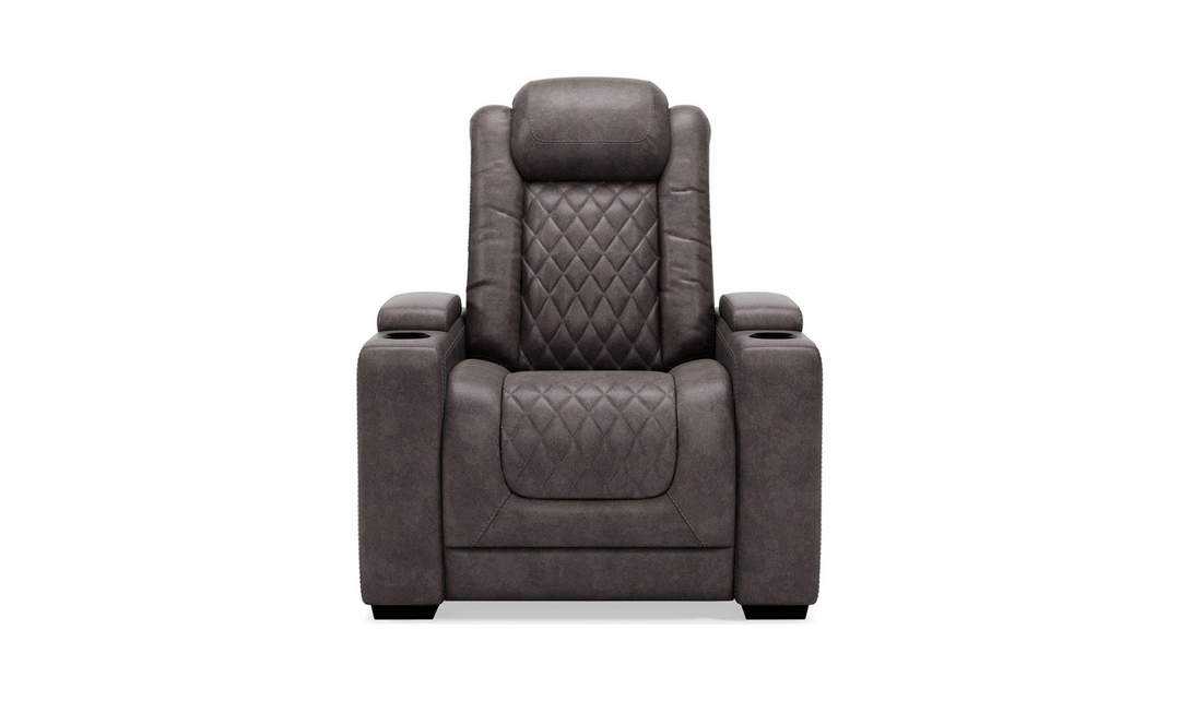 Modern Heritage HyllMont Leather Tufted Power Recliner Chair in Gray