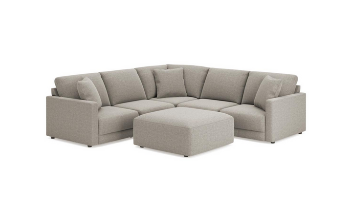 Modern Heritage Katany 5-Piece L-Shape Modular Sectional Sofa in Shadow Gray-jenniferfurniture