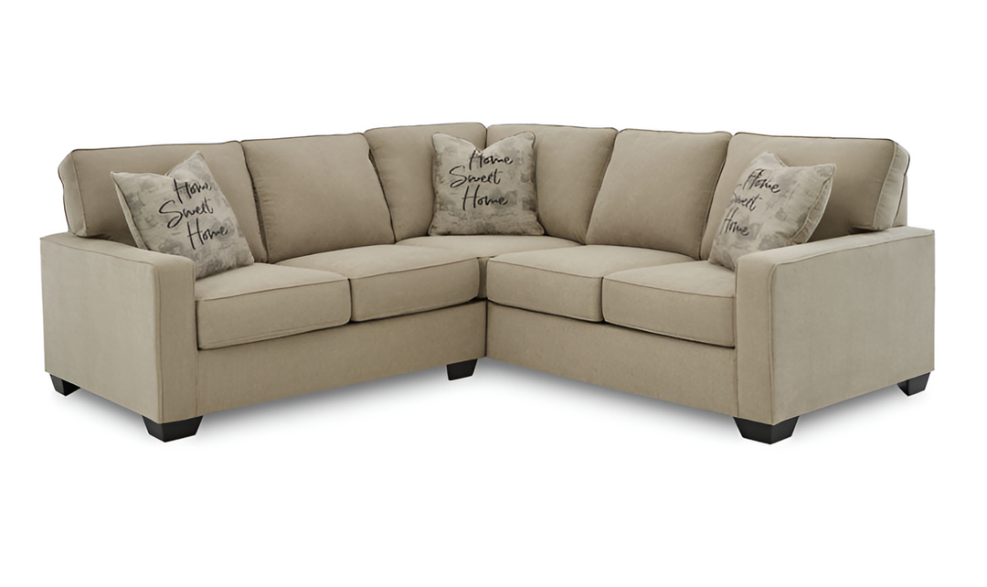 Modern Heritage Lucina 2- Piece Fabric Sectional Sofa In Quartz-jennifer furniture